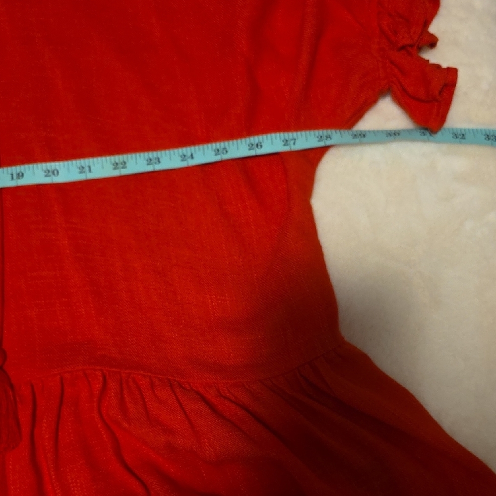 Umgee Bright Red Ruffled Blouse - Picture 5 of 5